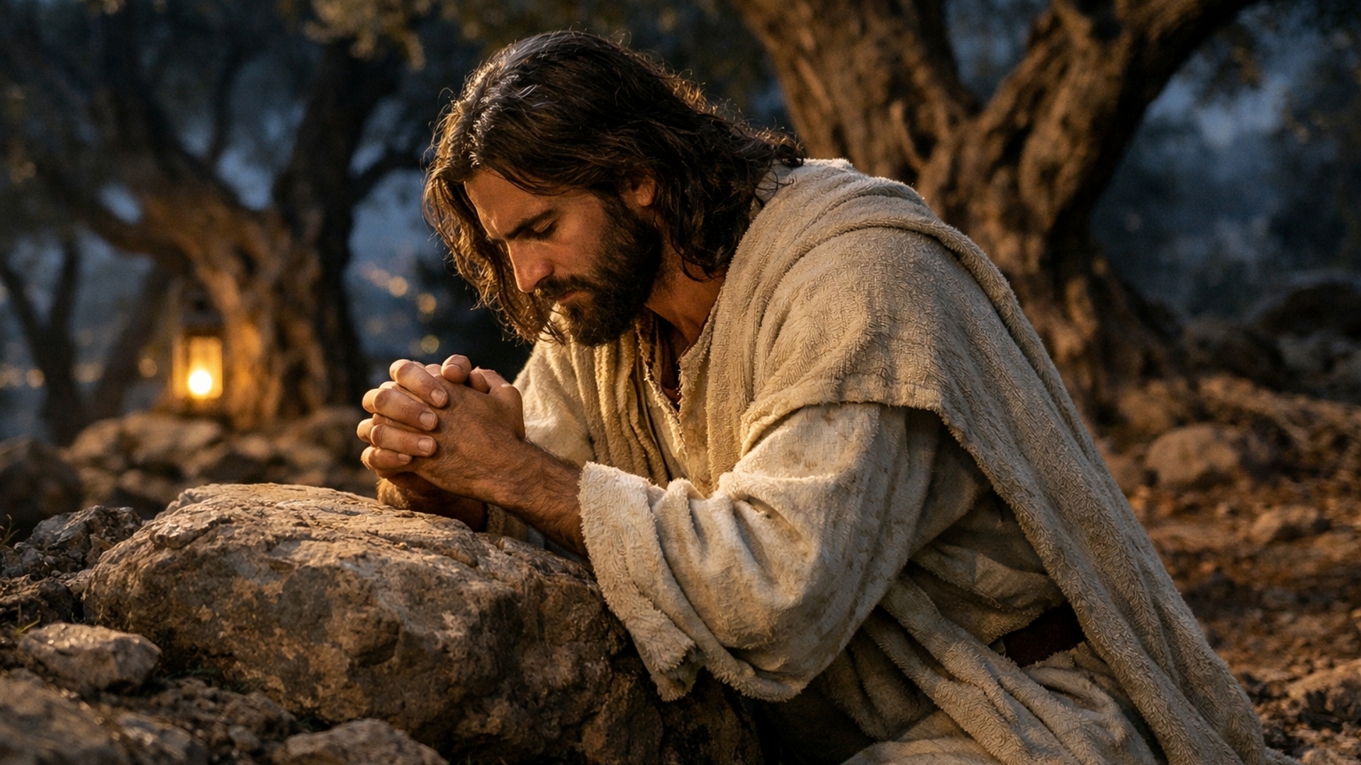 Jesus praying in the garden of Gethsemane