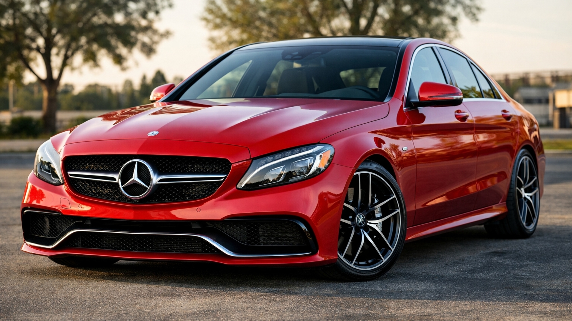 Red Mercedes Benz