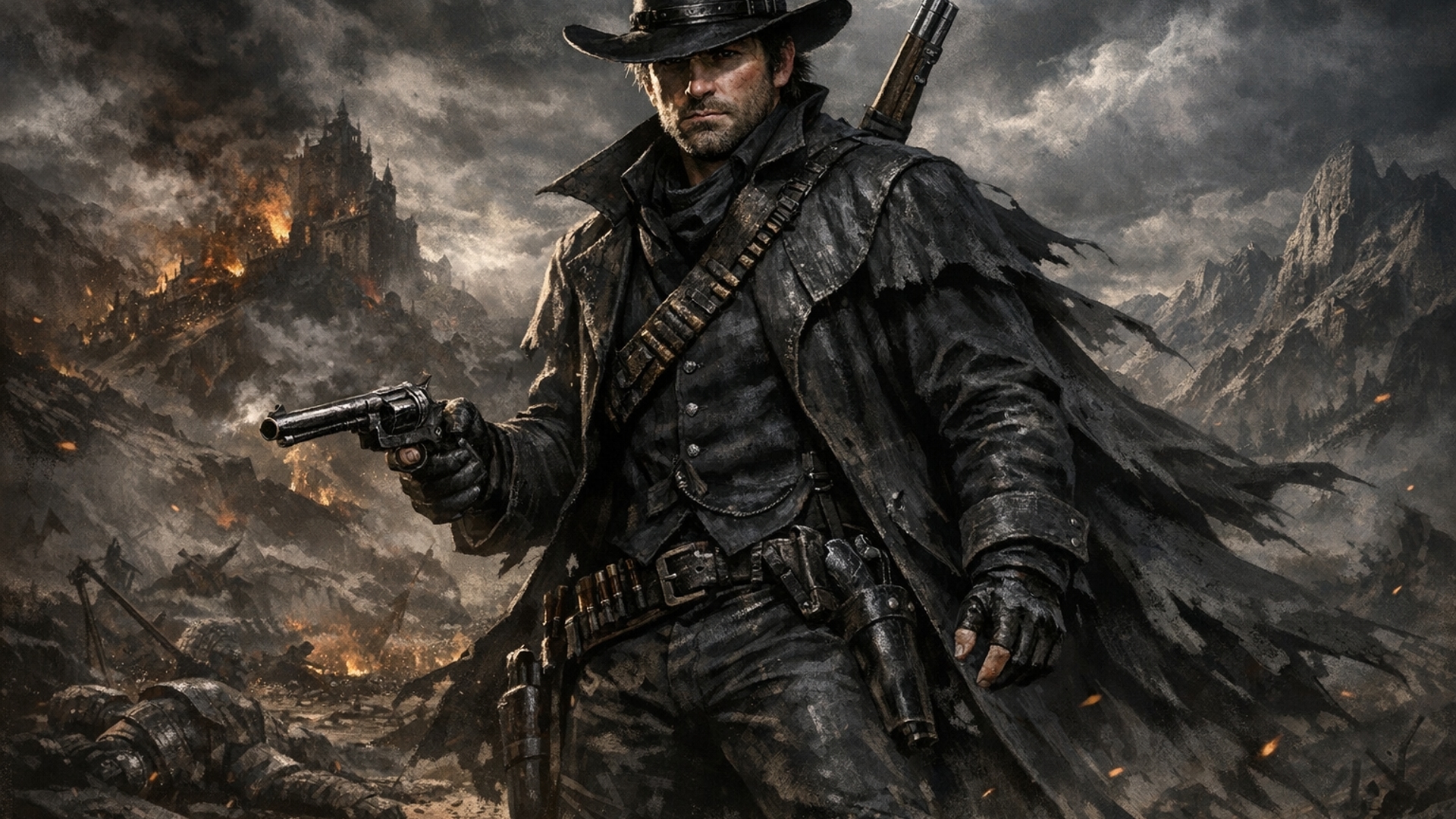 Arthur morgan in black clothing