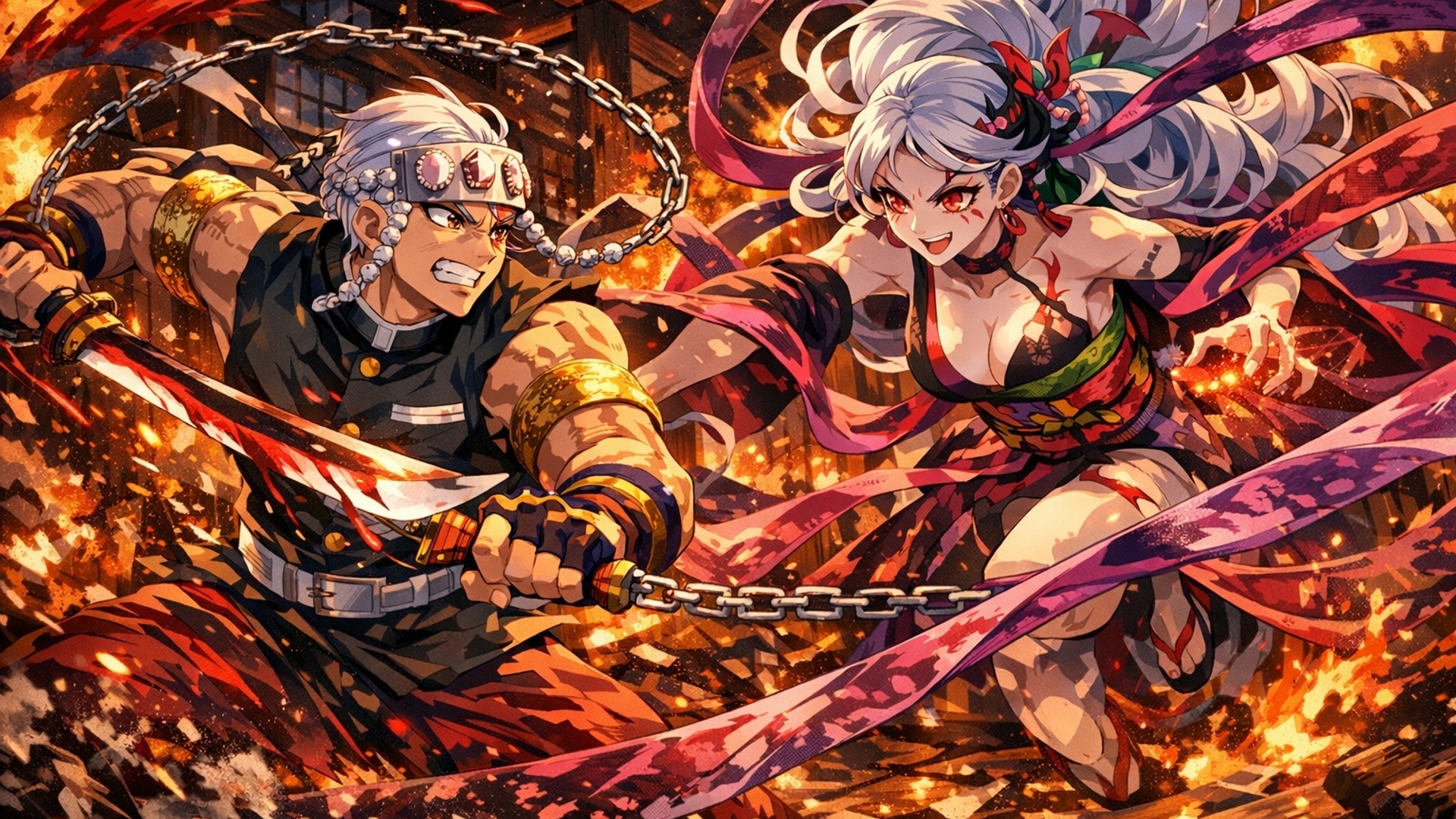 fight between lord tengun vs daki