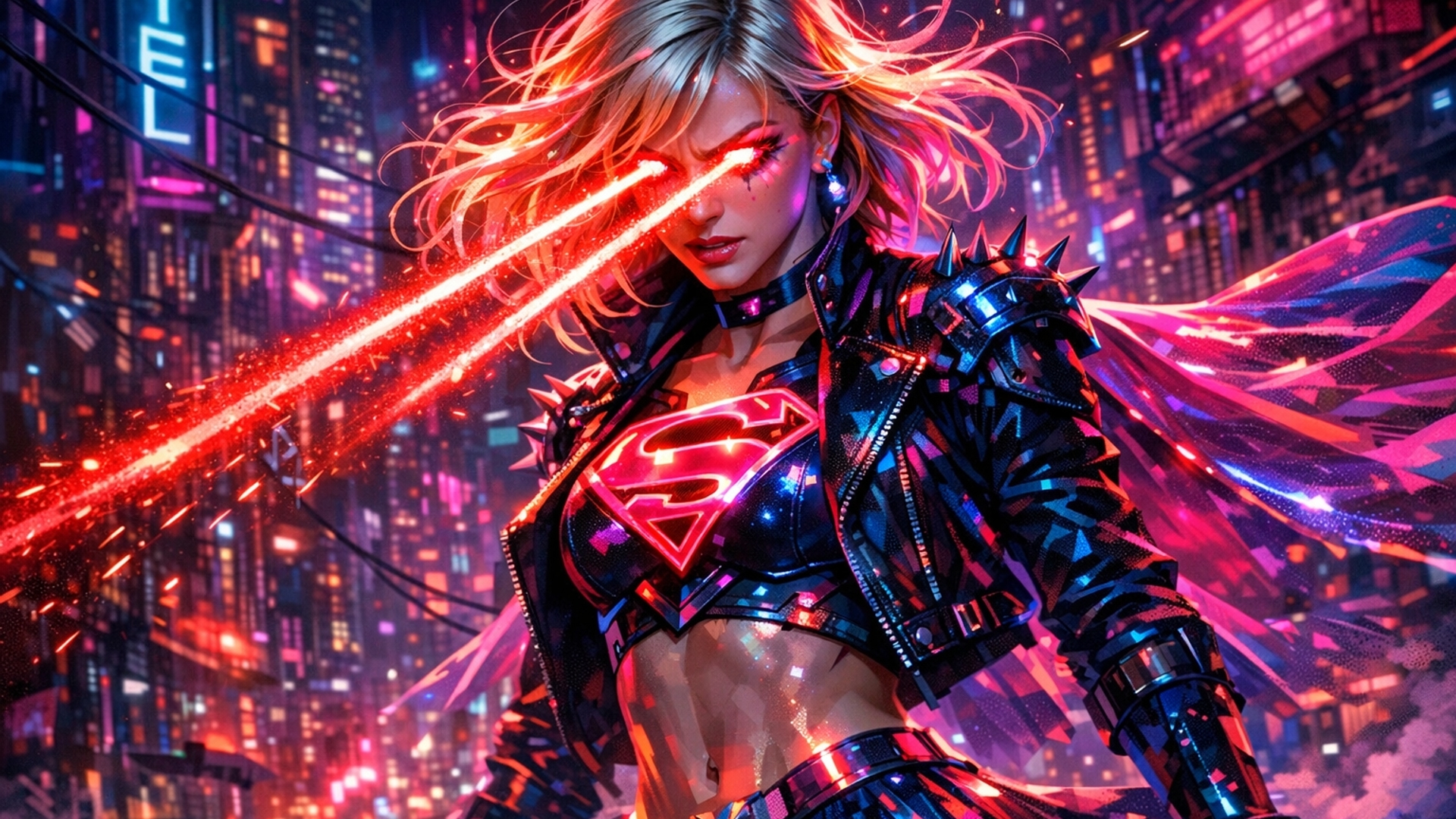 Supergirl lazer eyes