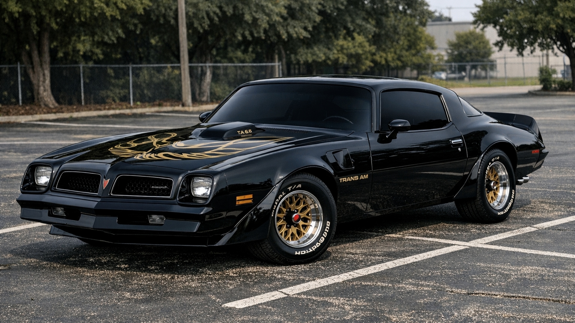 black 76 trans am with Windows tinted