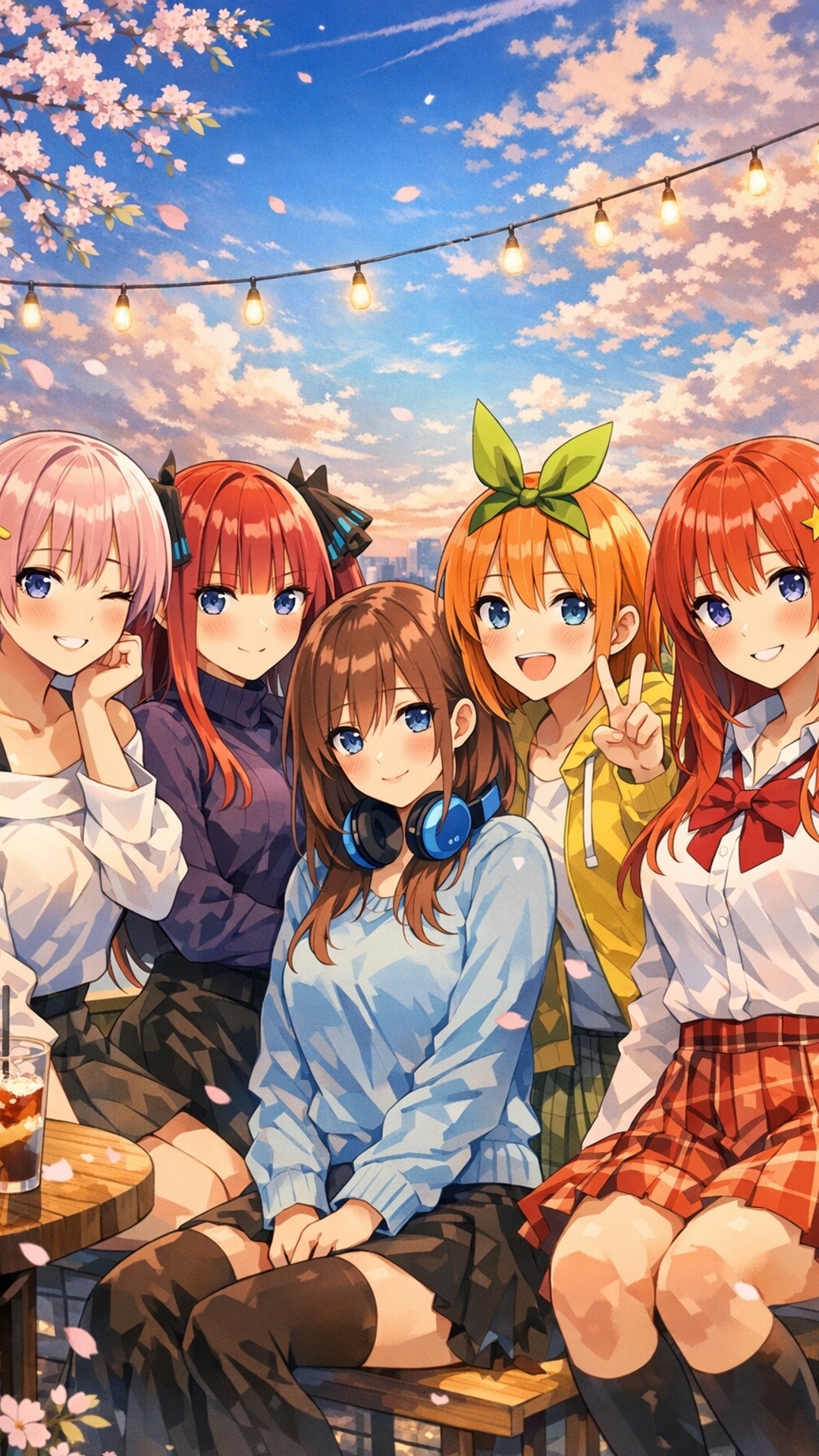 Las hermanas nakano del anime las quintillizas