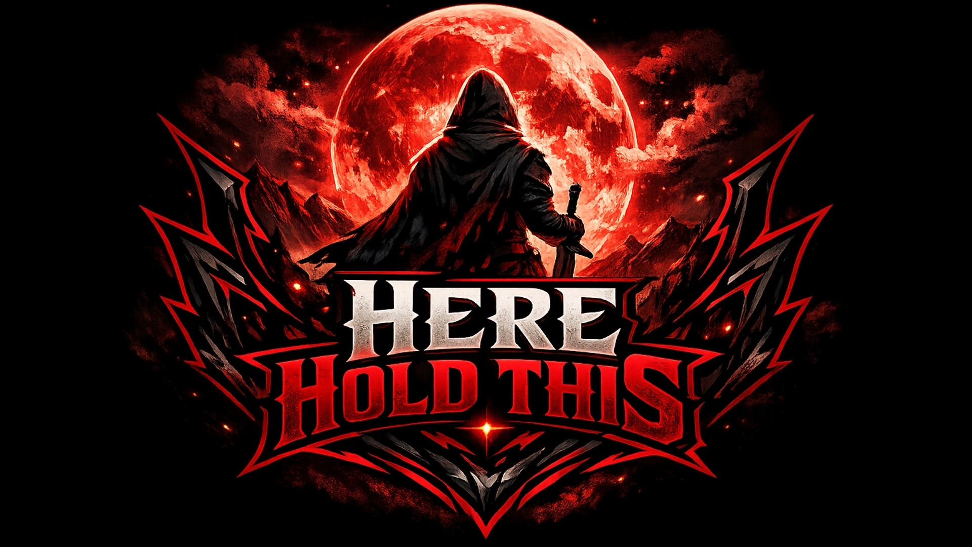 I need a gaming logo. With a. White. Staring at the moon. And for my lettering I wanted to say. Here hold this and the logo colors will be red. Black. And one.