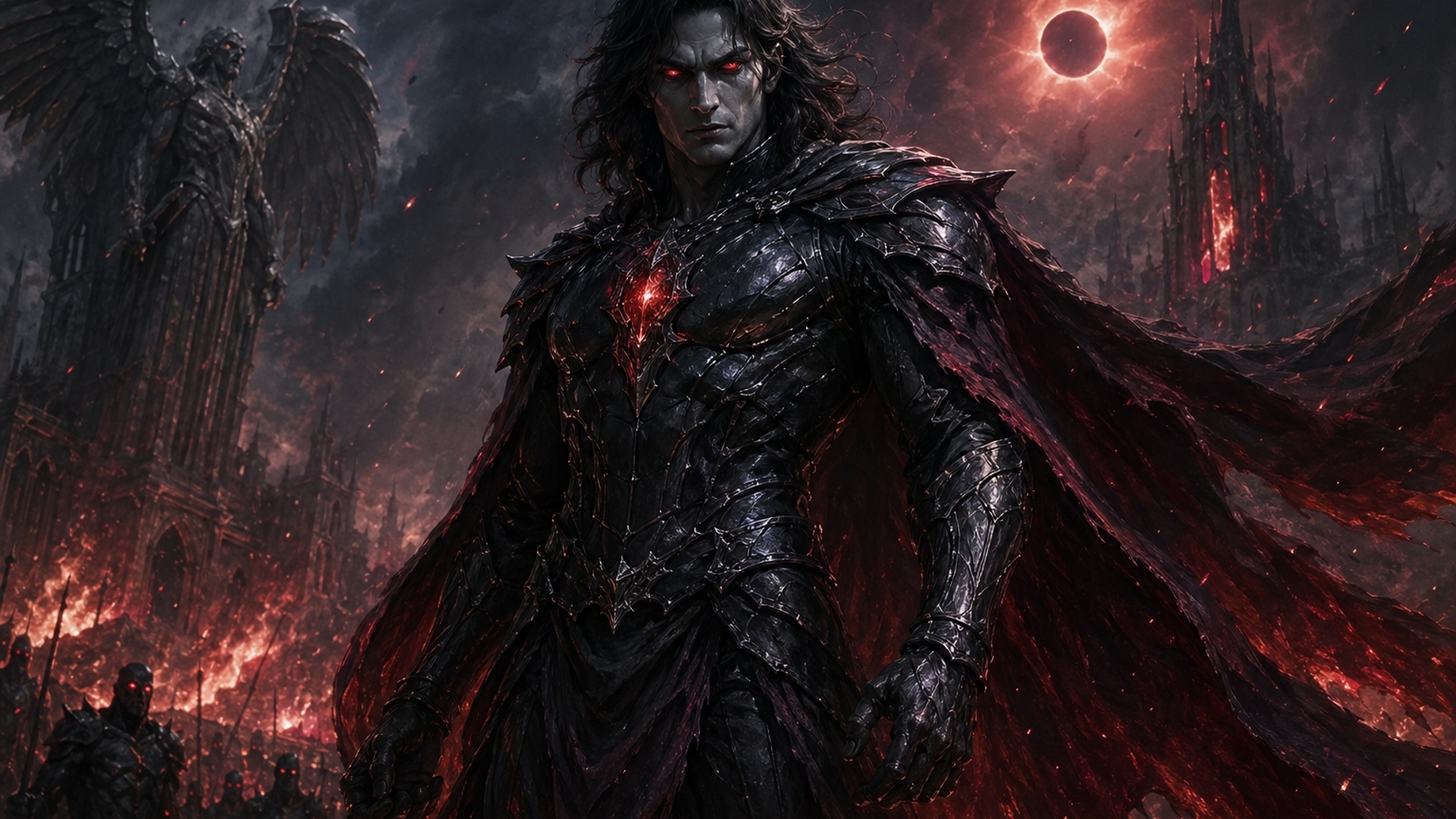 Superhero with red eyes