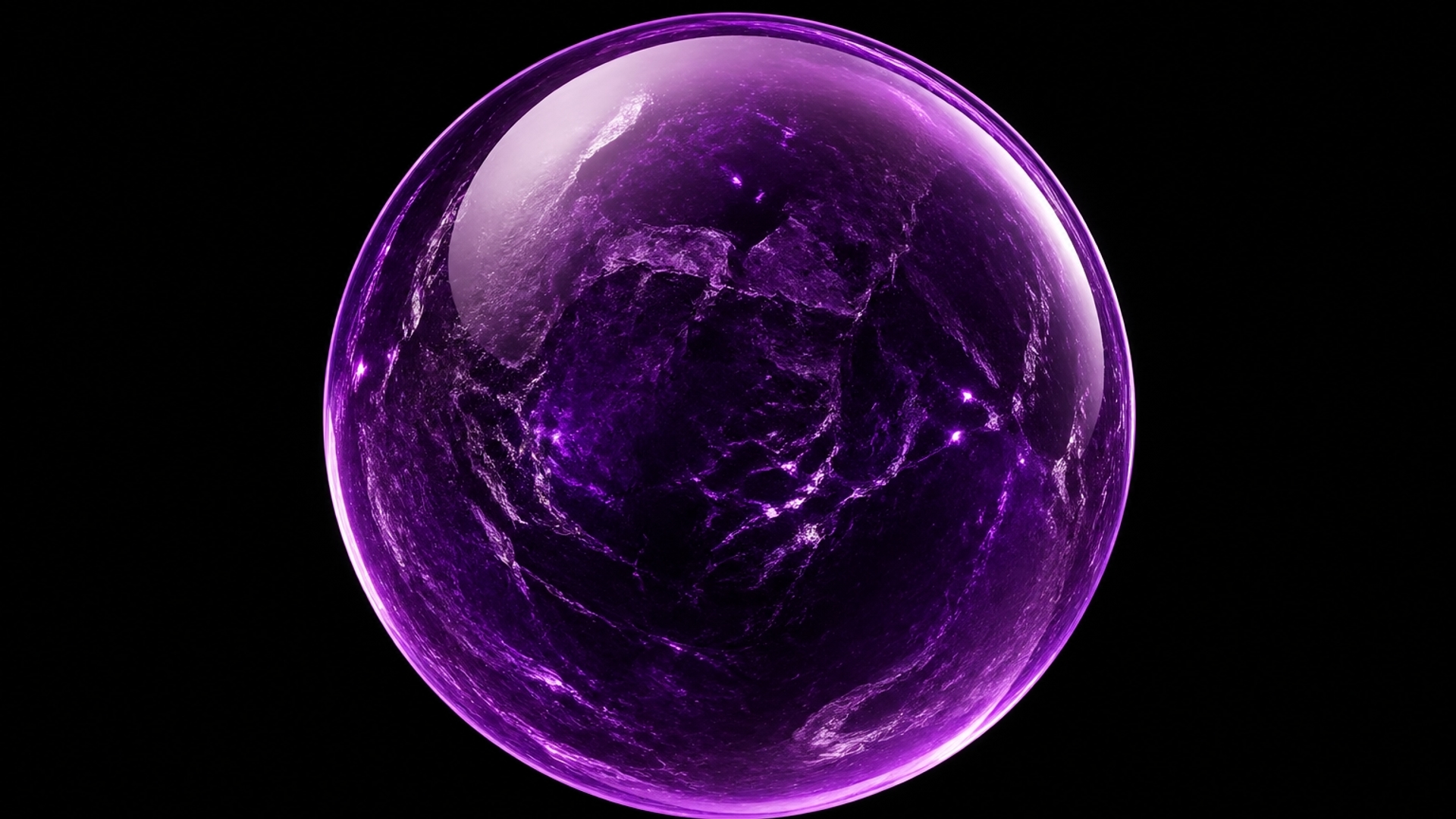 Purple Orb Black Background HD