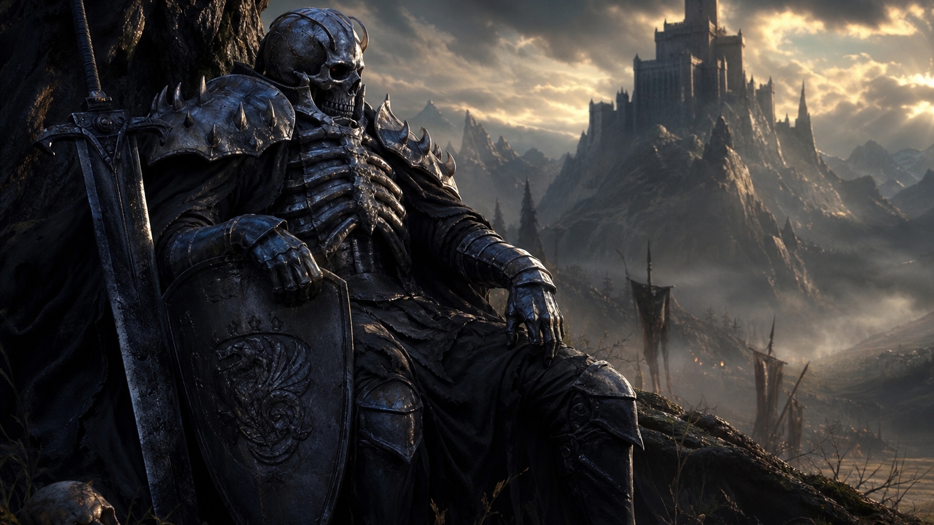 Skull knight resting