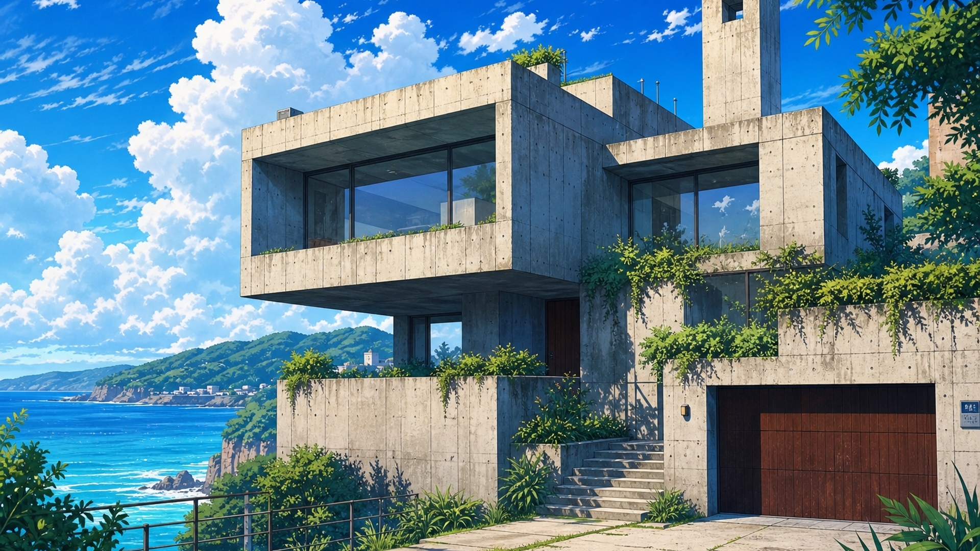Anime brutalist house