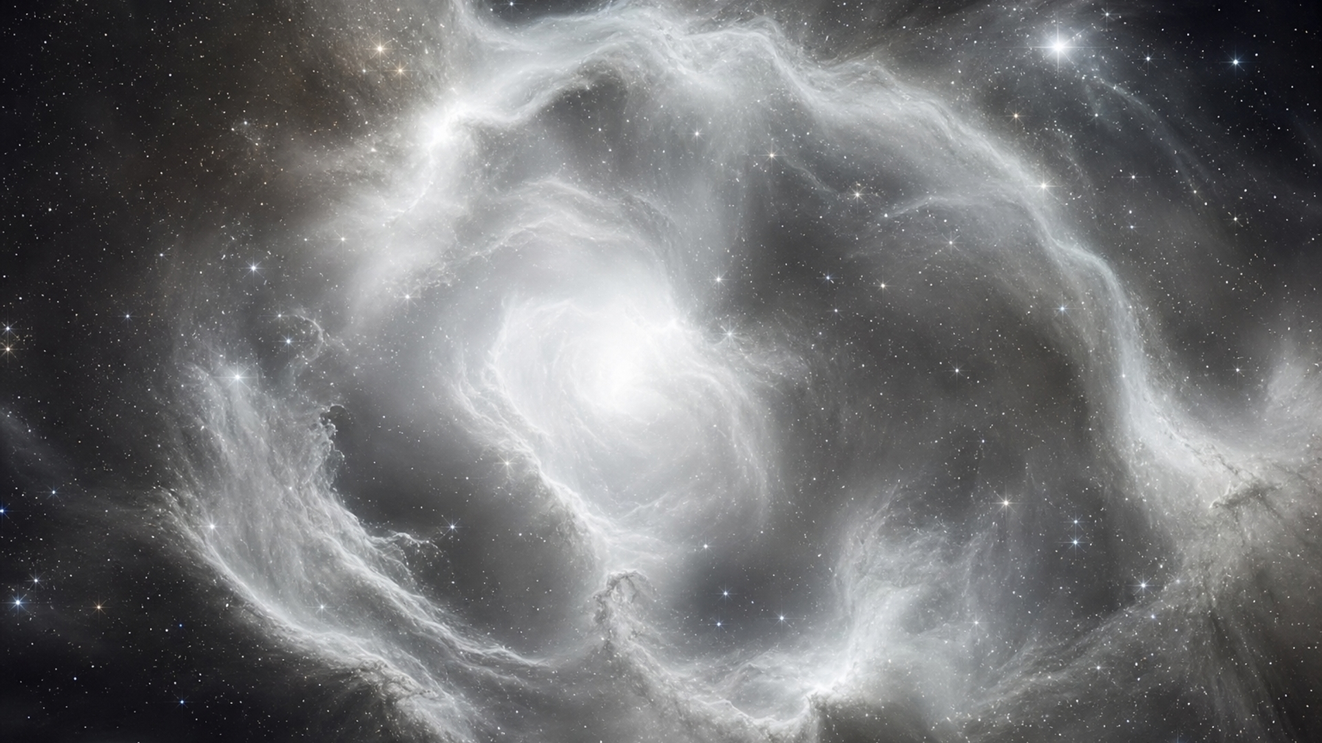 Swirling White Nebula In Space HD