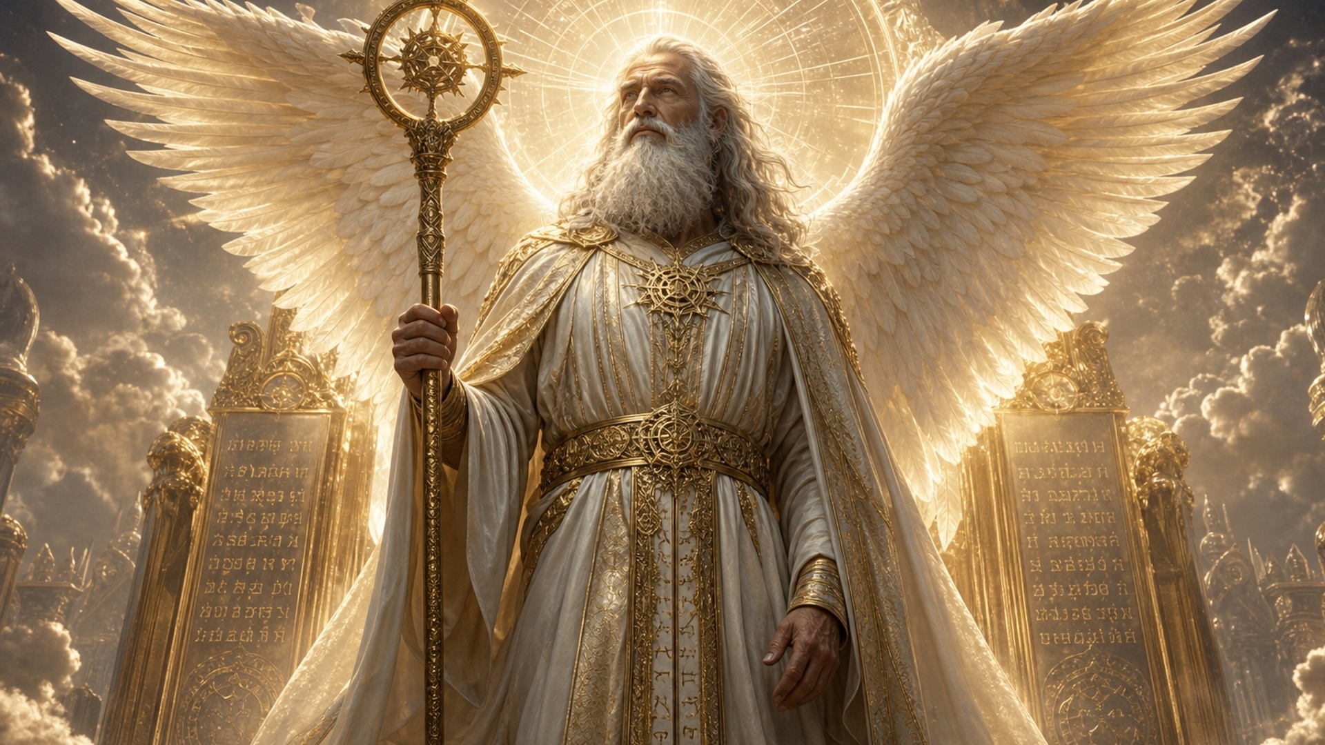 Draw a 3D image of Enoch as an Angel, as illustrated and described in The Book of Enoch.