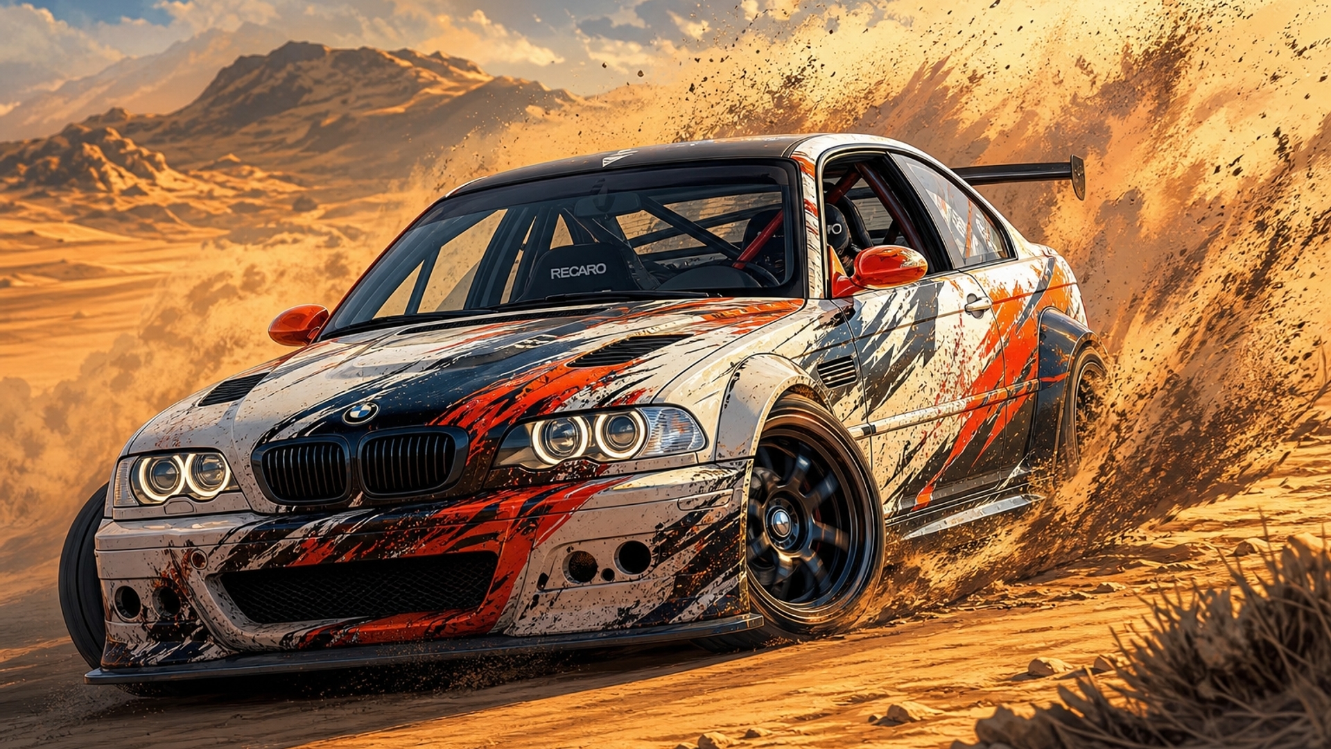 car bmw drift sand area 