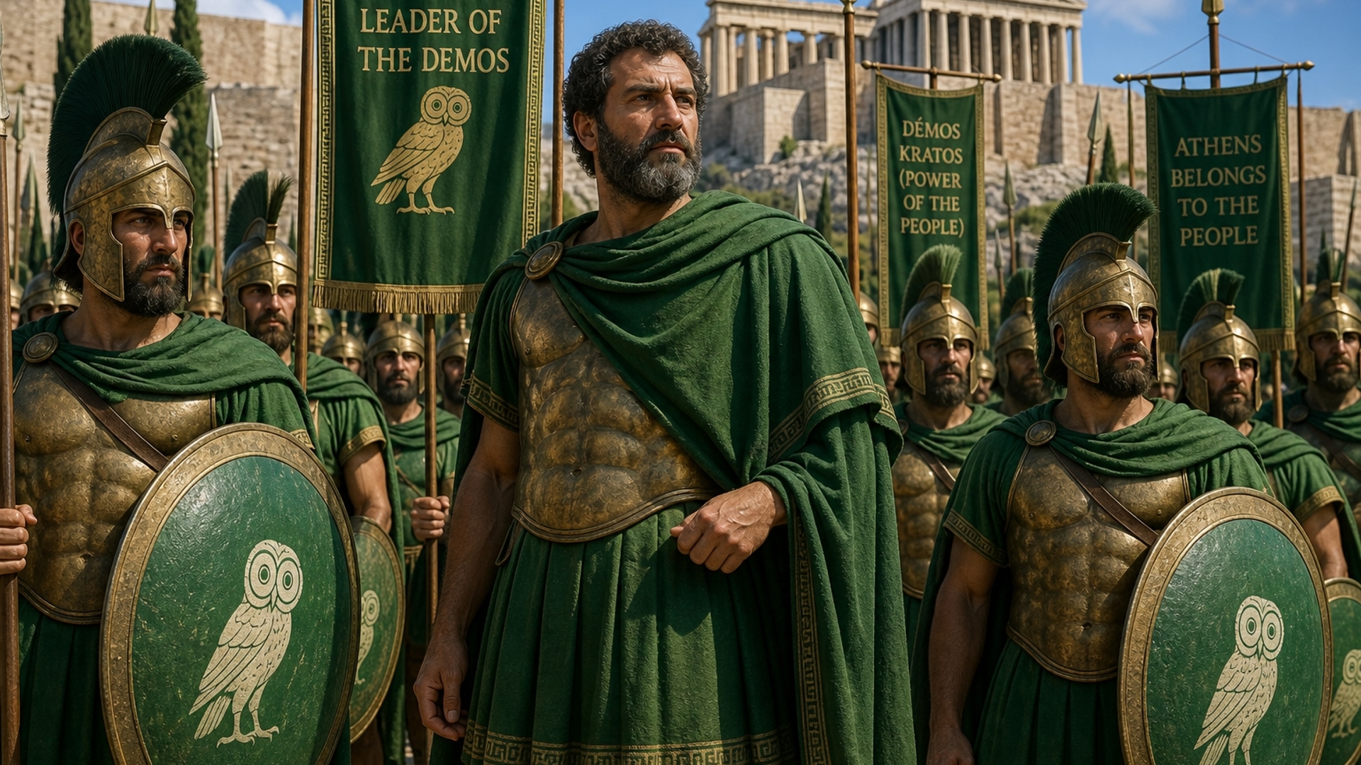 The warriors with cleon in green