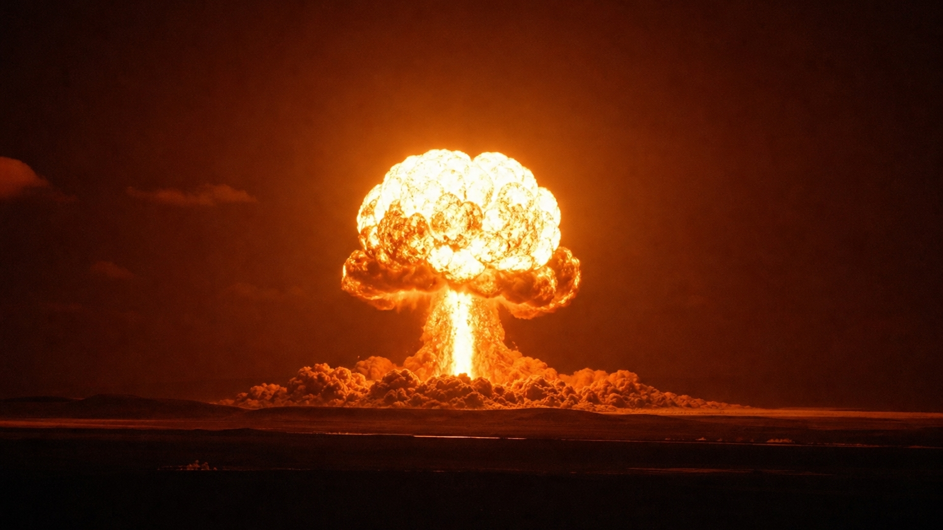 atomic bomb explosion at night hd