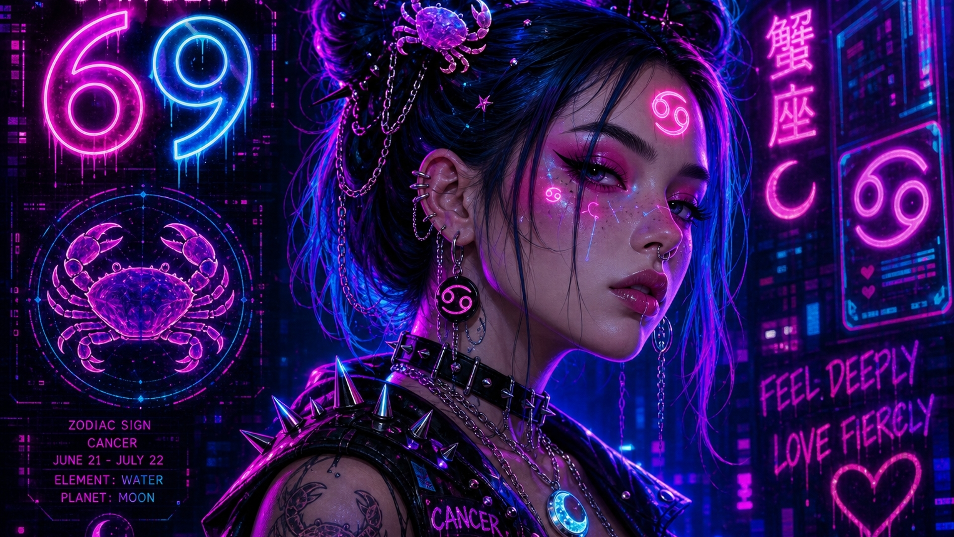 digital zodiac cancer 69 girl
