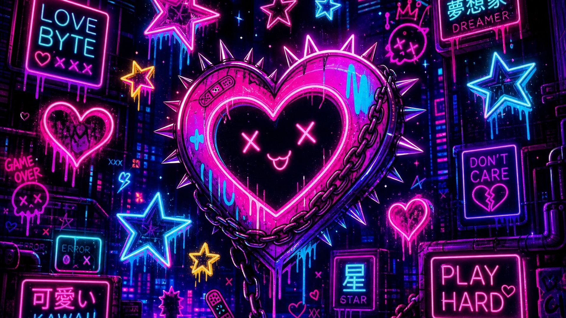 cute hearts and stars 