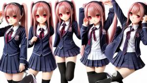 chibi anime girl school uniform