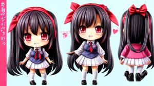 chibi anime girl school uniform