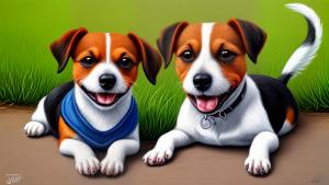 Jack Russel Terrier in oil painting style