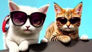 Cute kitty in sunglasses