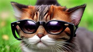 Cute kitty in sunglasses