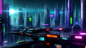 cyberpunk city, futuristic, science fiction, digital art