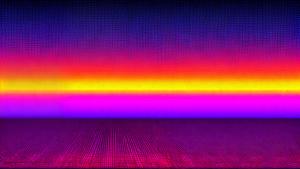 neon retro wave grid with purple sunset