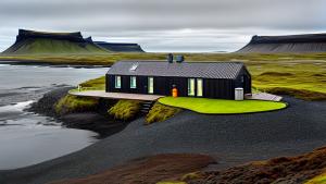 Icelandic seashore turf house