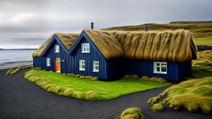 Icelandic seashore turf house