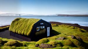 Icelandic seashore turf house