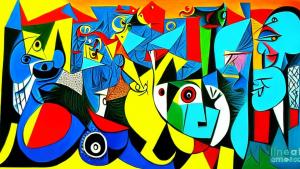 Surreal painting in Picasso style