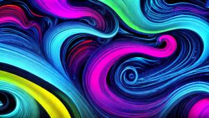 Abstract neon colorful waves