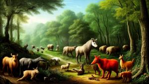 Forest with animals