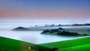 Misty calm scenery