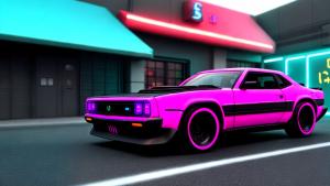 Sci-fi neon car