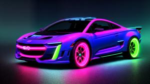 Sci-fi neon car