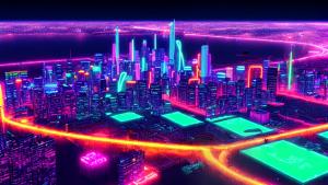 90s neon city