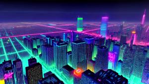 90s neon city