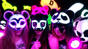 Pandaface neon mask night