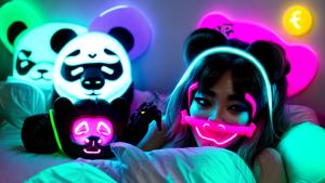 Pandaface neon mask night