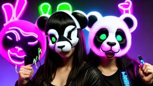 Pandaface neon mask night