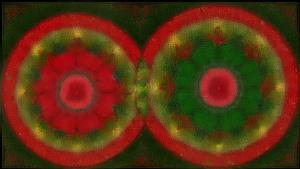 Red and green mandala abstraction