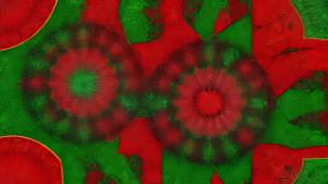 Red and green mandala abstraction