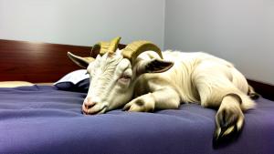 goat sleep on bed