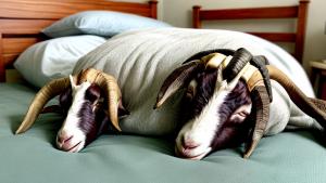 goat sleep on bed