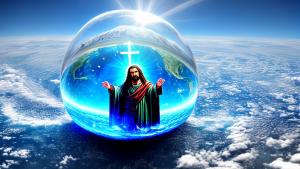 jesus photo within crystal clear globe