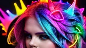 colorful neon crown