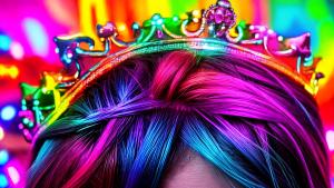 colorful neon crown