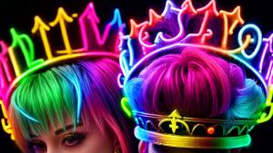 colorful neon crown