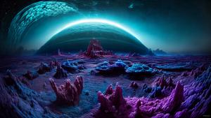 An artistic interpretation of an alien world that defies imagination, a landscape both strange and breathtakingly beautiful. The scene is depicted in a (surreal art style), with vibrant, otherworldly colors and abstract forms. The alien terrain is adorned with (floating crystal formations) and (bioluminescent plants) emitting a soft, mesmerizing glow. The sky above is a tapestry of swirling clouds and celestial phenomena, evoking a sense of wonder and awe. The chosen camera angle is a (high-angle shot) using a (fish-eye lens), distorting perspective and adding to the sense of surrealism. This artistic representation captures the essence of the alien world's unique beauty, inviting viewers to immerse themselves in its enchanting mysteries.