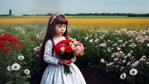 girl with flowers